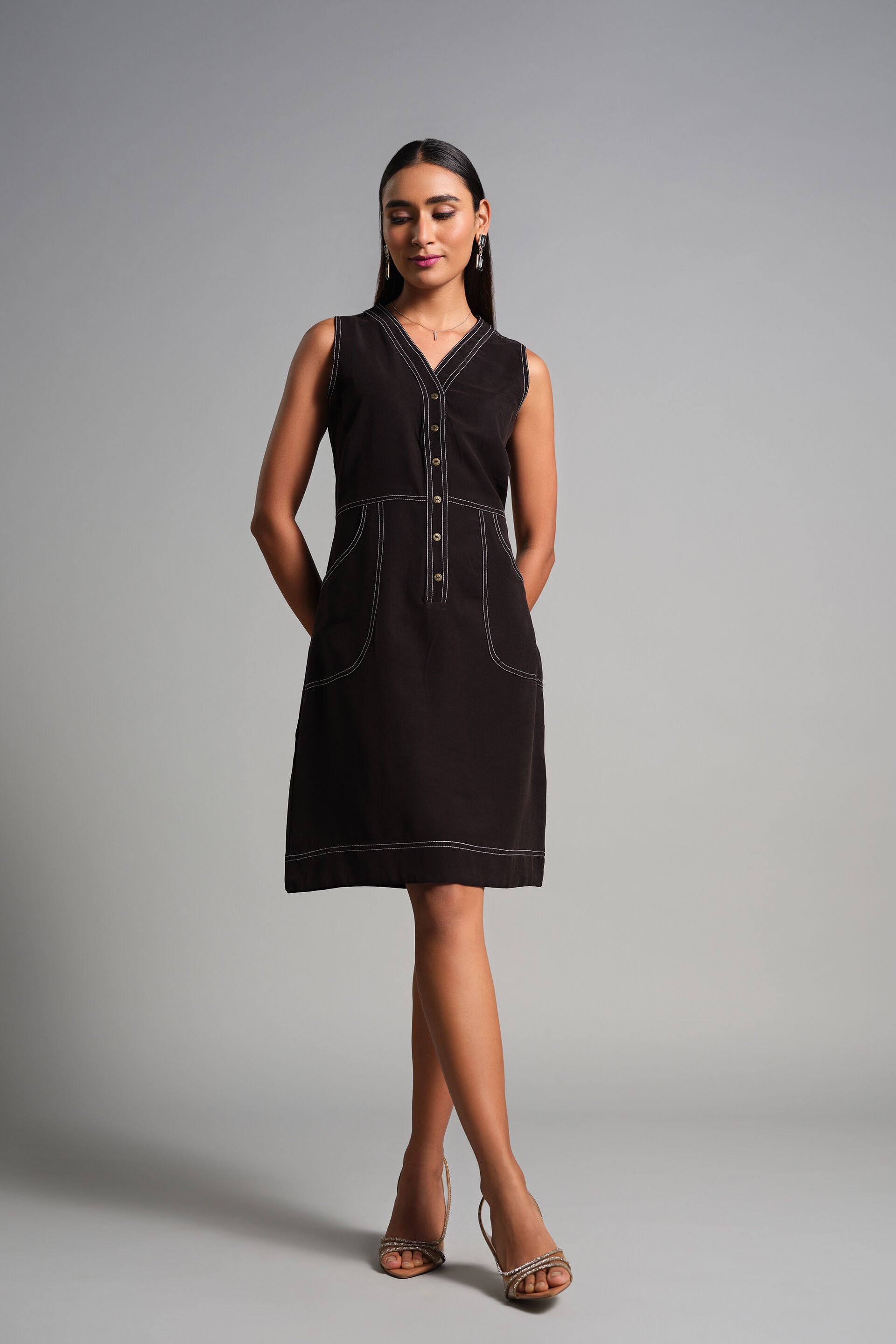 Black Arwyn Dress, Black, image 1